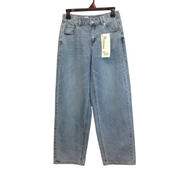 No Boundaries Juniors Ladies Blue High-Rise Slouchy Straight Leg Jeans Sz XS/0 - Picture 1 of 4